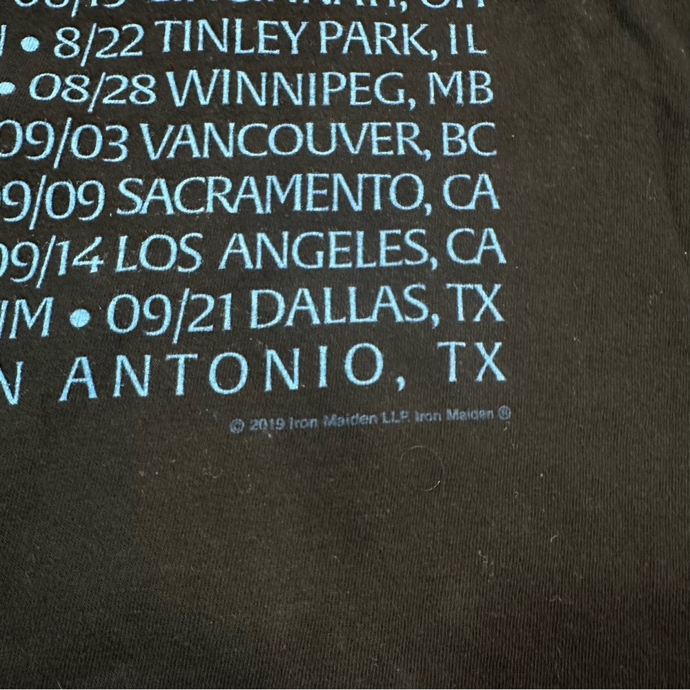 Iron Maiden Legacy Of The Beast World Tour 2019 Black T-shirt‎ Sz 3XL  Band Tee - Picture 8 of 8